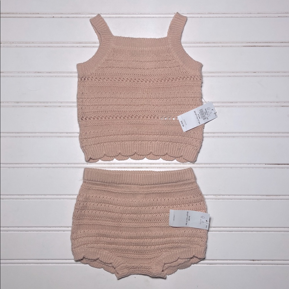 OLD NAVY NWT Girls Knit Scalloped Bloomer Set